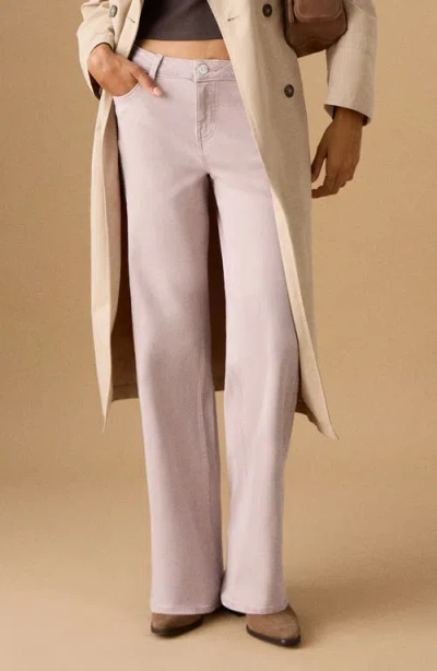 Mango Teen Studded Low Rise Wide Leg Jeans In Neutral