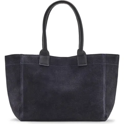 Mango Teen Suede Leather Tote In Black