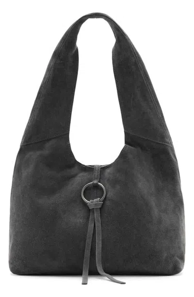 Mango Teen Suede Shoulder Bag In Gray