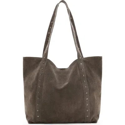 Mango Teen Suede Tote In Gray