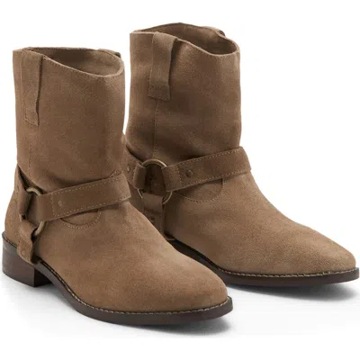 Mango Teen Suede Cowboy Ankle Boots In Brown