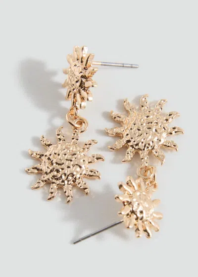 Mango Teen Sun Design Earrings Gold