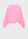 Mango Teen Sweatshirt With Seamless Finish Neon Pink