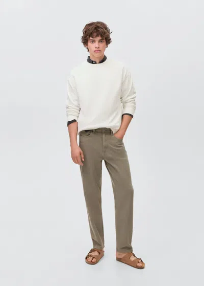 Mango Teen Basic Cotton Sweater Off White