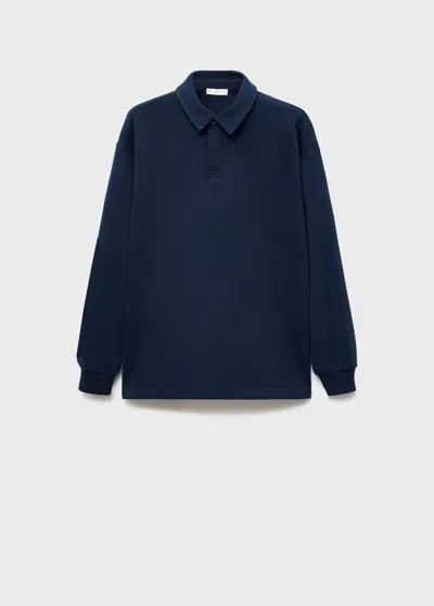Mango Teen Polo-neck Sweatshirt Navy