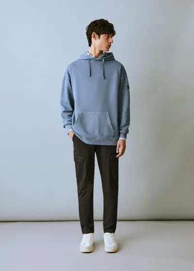 Mango Teen Pocket Cotton Sweatshirt Blue