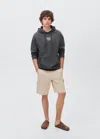 Mango Teen Printed Hoodie Charcoal