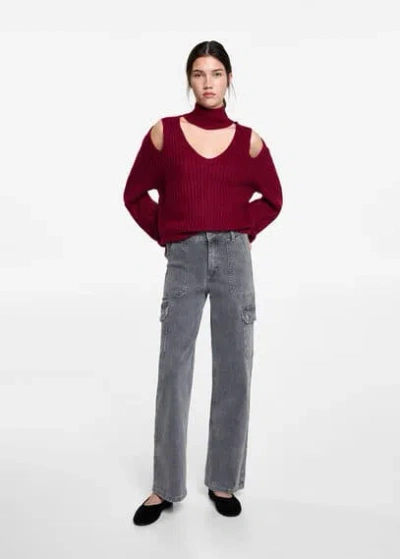 Mango Teen Sweater Maroon
