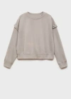 Mango Teen Sweatshirt Grey In Grey