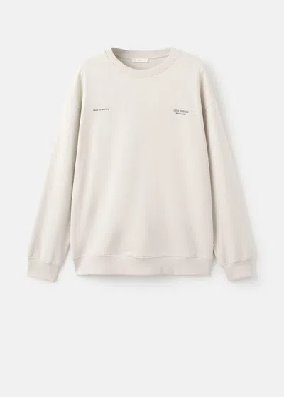 Mango Teen Sweatshirt Light/pastel Grey In White