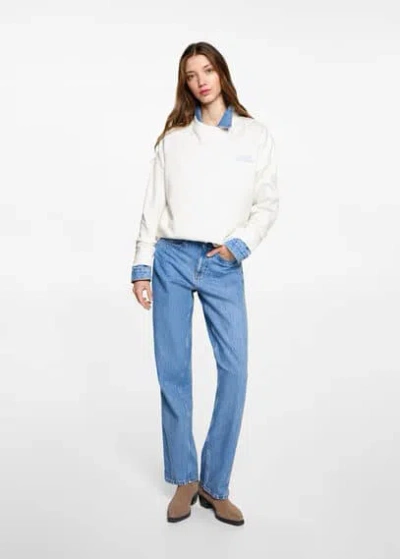 Mango Teen Sweatshirt Off White