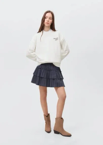 Mango Teen Sweatshirt Off White