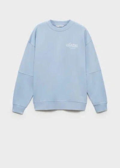 Mango Teen Sweat Bleu Ciel - Fille - L -