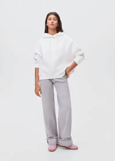 Mango Teen Sweatshirt With Embroidered Star Off White