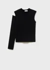 Mango Teen Asymmetrical T-shirt With Cut-out Black