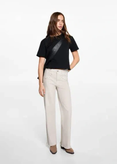 Mango Teen T-shirt Black