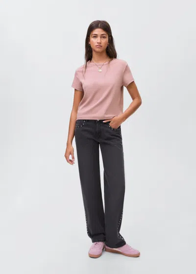 Mango Teen T-shirt Coton Ajusté Rose - Fille - L -  In Pink