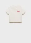 Mango Teen Short-sleeved Printed T-shirt Off White In Neutral