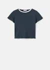 Mango Teen T-shirt Navy In Blue