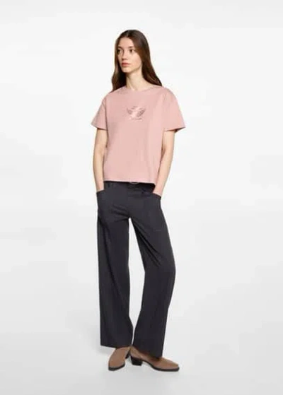 Mango Teen T-shirt Pastel Pink
