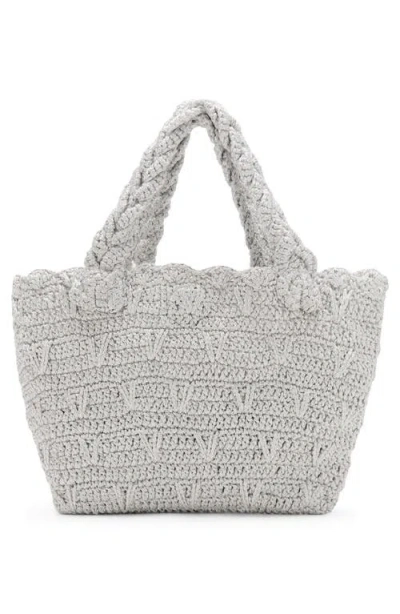 Mango Teen Texture Metallic Mini Tote Bag In Silver
