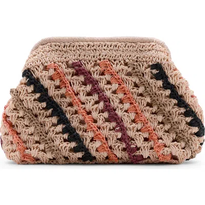 Mango Teen Texture Stripe Clutch In Sand