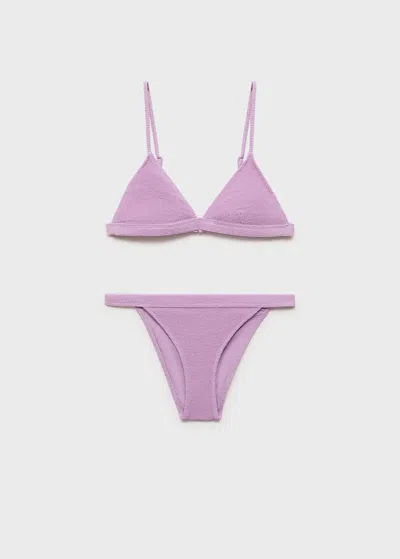 Mango Teen Textured Bikini Lilac