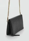 Mango Teen Textured Envelope Bag Black In Black