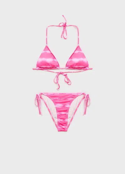 Mango Teen Tie-dye Bikini Neon Pink