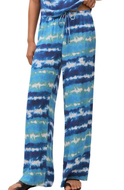 Mango Teen Tie Dye Drawstring Pants In Blue