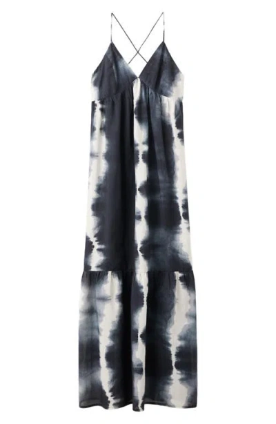 Mango Teen Tie Dye Sleeveless Maxi Dress In Gray