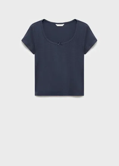 Mango Teen T-shirt Bleu Marine - Fille - L -  In Blue