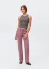 Mango Teen Ribbed Cotton-blend Top Charcoal
