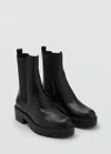 Mango Teen Track Sole Chelsea Boots In Black