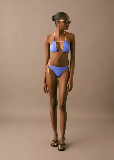 Mango Teen Bikini Bicolore Bleu Ciel - Fille - Xl -