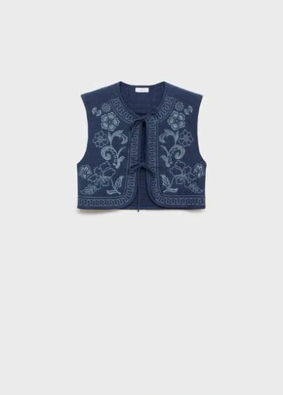 Mango Teen Waistcoat Dark Navy