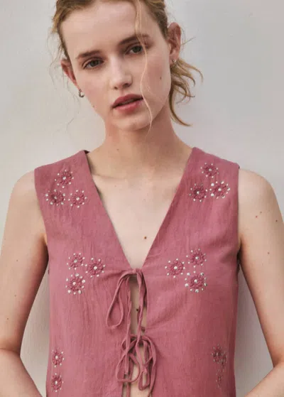Mango Teen Waistcoat Pink