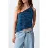 Mango Teen Wavy Stripe Asymmetrical Shell In Multi