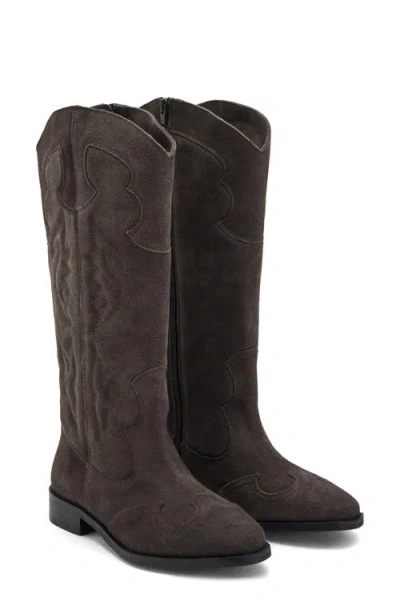 Mango Teen Western Boot In Black