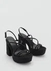 Mango Teen Wide-heeled Sandal With Bracelet Black In Black