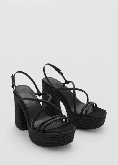 Mango Teen Wide-heeled Sandal With Bracelet Black