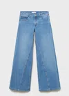 Mango Teen Wideleg Jeans With Seam Detail Light Blue