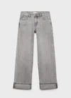 Mango Teen Cuff Hem Wide Leg Jeans