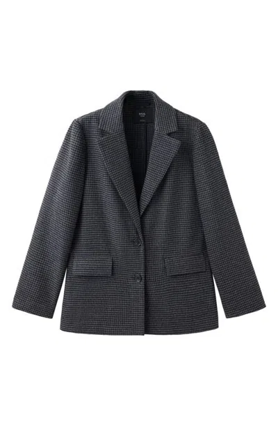 Mango Teen Wool Blend Oversize Blazer In Black