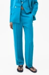 Mango Tempo Straight Leg Pants In Blue