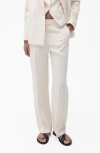 Mango Tempo Straight Leg Pants In Ecru