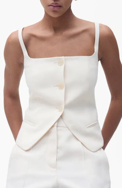 Mango Tempo Vest In Ecru