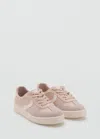 Mango Combined Trainers With Laces Pastel Pink
