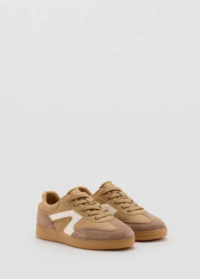 Mango Kids' Tennis Combinées Cuir In Sable