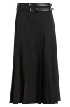 Mango Teresa Pleated Midi Skirt In Black